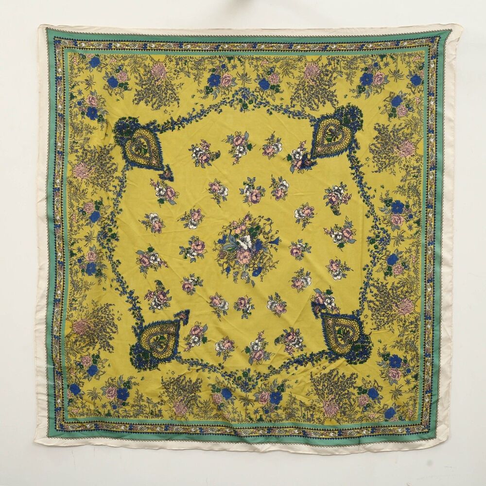 Free People So Silk Printed Bandana Scarf Tube Top Belt Floral Paisley Wrap OS